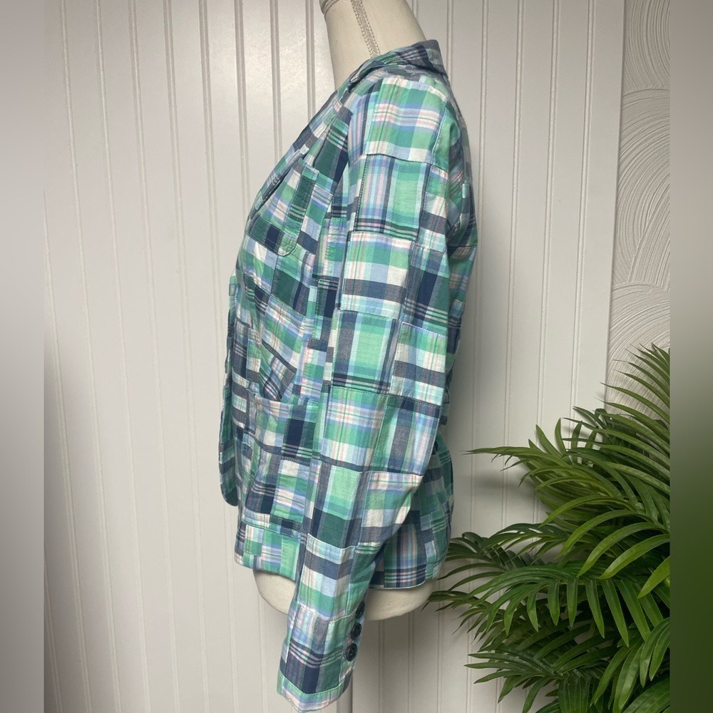 Talbots Plaid Madras Patchwork Cotton Blazer Wome… - image 6